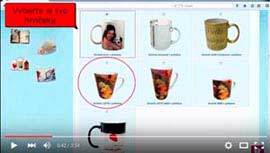 Snímka obrazovky z videonávodu na vytváranie hrnčeku s vlastnou potlačou